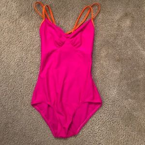 Pink and orange ballet leotard